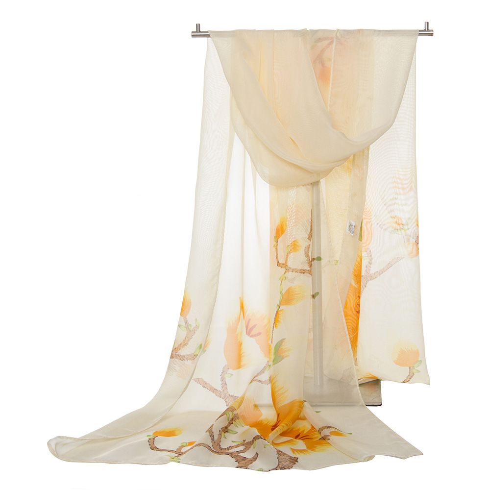 Women&#039;s Fashionable Lightweight Long Printed All-Matching Sunscreen Shawl Scarf Scarf Fine Gifts Chiffon Scarves