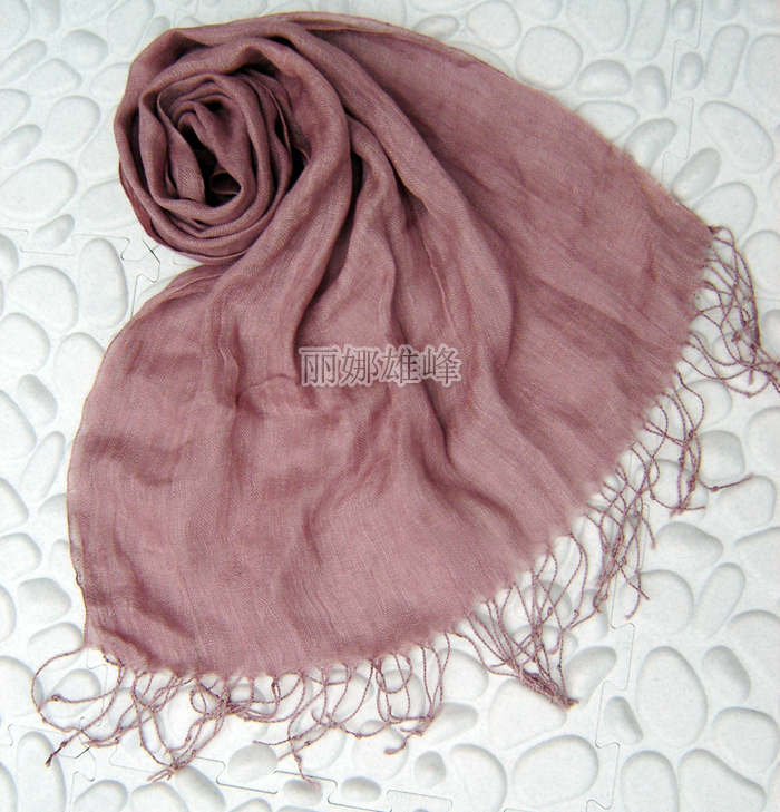 Lina scarf light grey linen scarves artistic female spring clean cotton solid color scarves