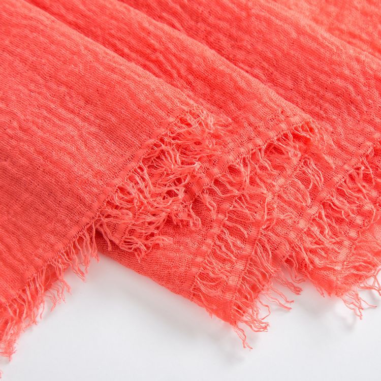 Linen Scarf Solid Color Crumpled Monochrome Short Beard Muslim Scarf Shawl Factory Wholesale Cotton Linen Scarves