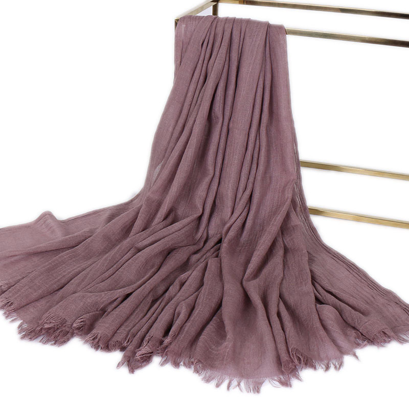 Cotton Linen Scarves  Monochrome Women Scarf Factory Direct Supply Burrs Scarf Shawl Classic Solid Color Vs77