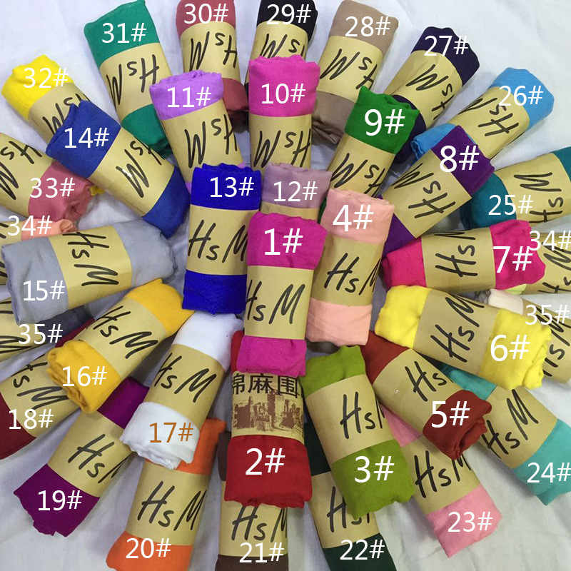 Solid Color Cotton and Linen Scarf Couple Artistic Retro Silk Scarf Tassel Scarf Wholesale Cotton Linen Scarves