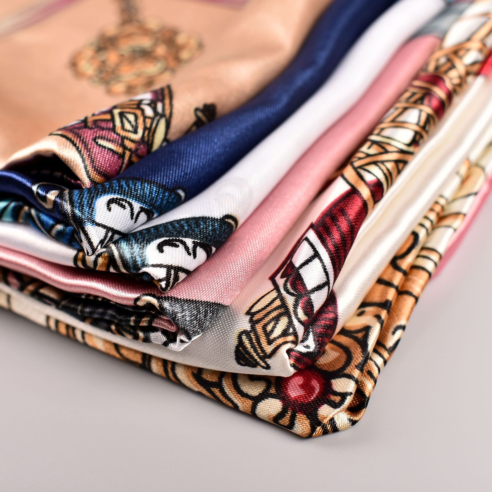 New Carriage Printing 90 Elegant Silk Scarf Women&#039;s Satin Scarf Wholesale Vintage Scarf Gift Printing Scarves