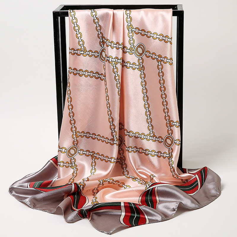  Large Kerchief Artificial Silk Scarf Women&#039;s All-Match Scarf Spring and Autumn Thin Shawl Sun Protection Silk Scarves