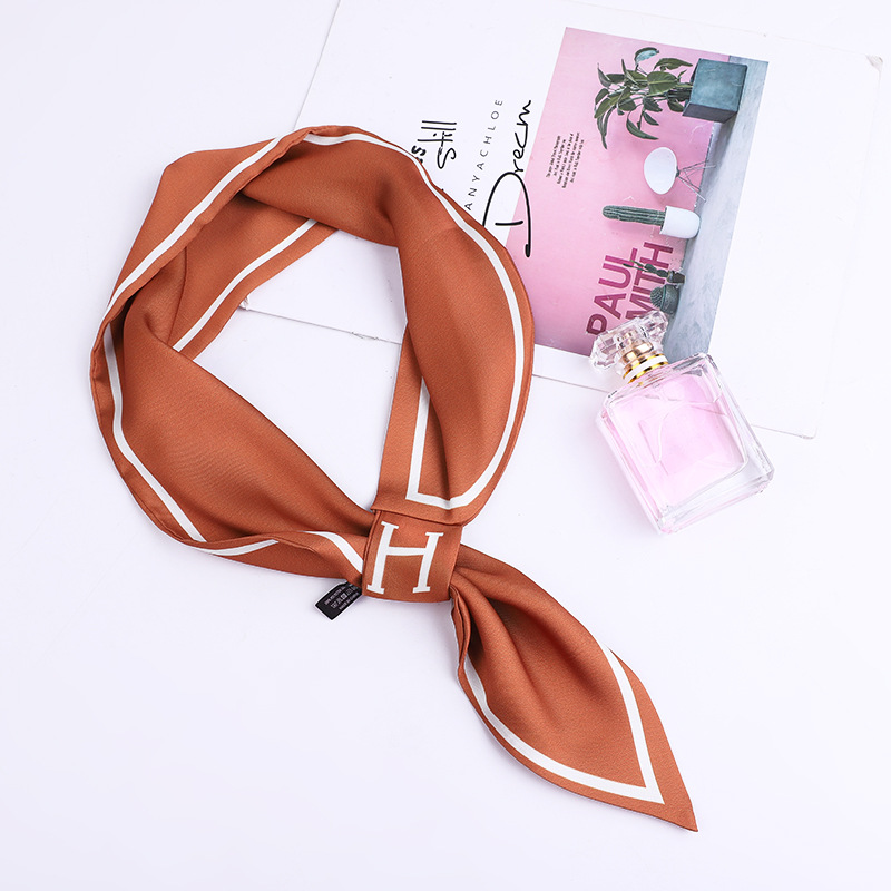 Ribbon Scarves Women&#039;s Scarf Letter H All-Match Small Scarf Arm Bag Handle Small Silk Ribbon Clothing Accessories Ribbon