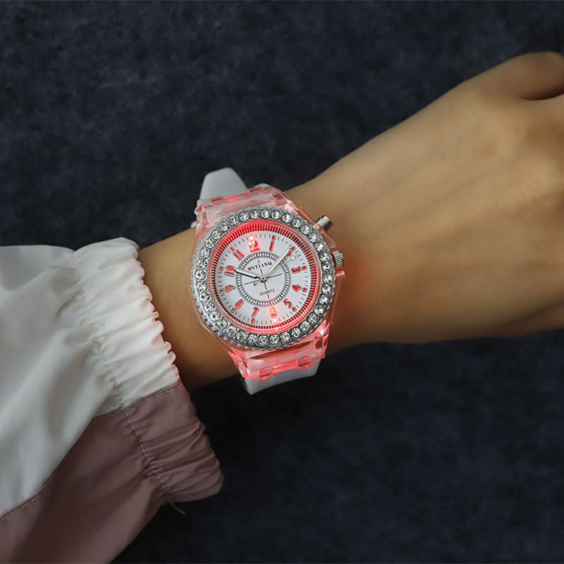 Glow Watch Luminous Led Couple Watch Male and Female Students Korean Style Simple Fashion Trend Casual All-Matching