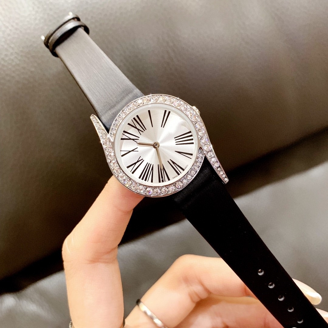 Diamond Watch Belt Jue Bright Diamond Pin Buckle Alloy round Mechanical Pointer Watch One Piece Dropshipping
