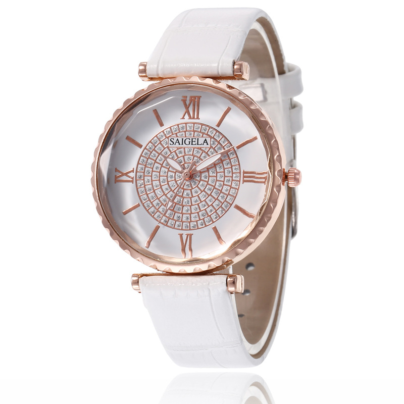 Leather Watch Starry Pattern Diamond Women&#039;s Bracelet Watch All-Match Ladies Fashion Leather Watch Wholesale