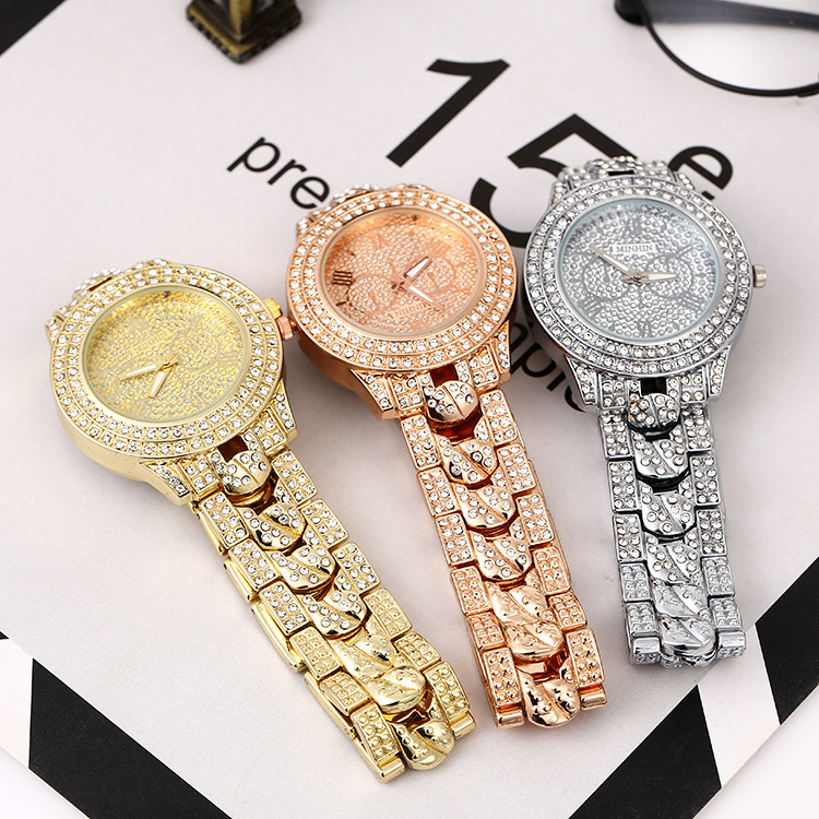 Europe and America Cross Border Hot Sale Men&#039;s Full Diamond Watch Multi-Functional Fashion with Diamond Watch