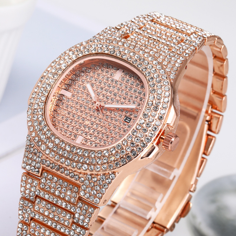 Cross-Border Hot Factory Direct Sales Starry Full Diamond British Women&#039;s Watch Casual Diamond Watch Diamond Watch