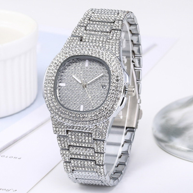 Cross-Border Hot Factory Direct Sales Starry Full Diamond British Women&#039;s Watch Casual Diamond Watch Diamond Watch