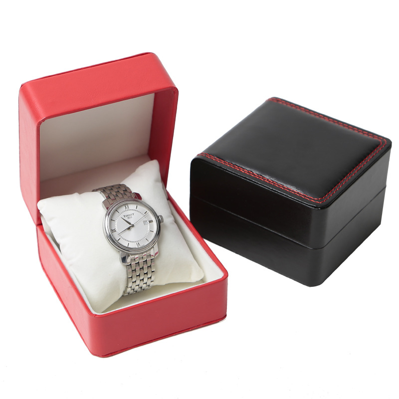 Factory in Stock Wholesale Watch Box Flip PU Leather Watch Box Watch Jewelry Storage Box Watch Packing Boxes Customization