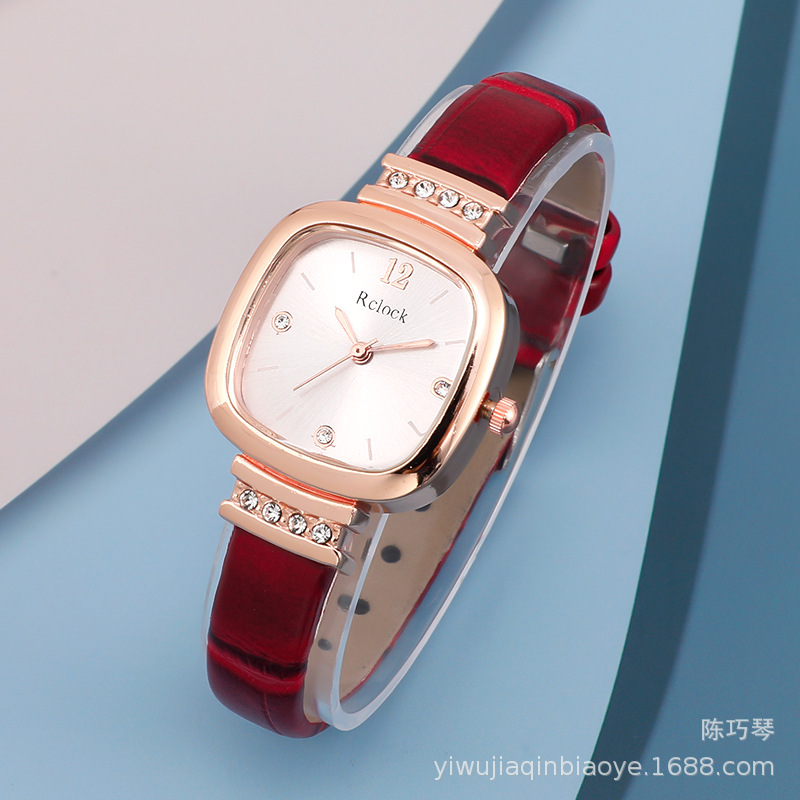 New Women&#039;s Square Watch Leather Watch Strap Student&#039;s Watch Trendy Personalized, Stylish and Simple Watch