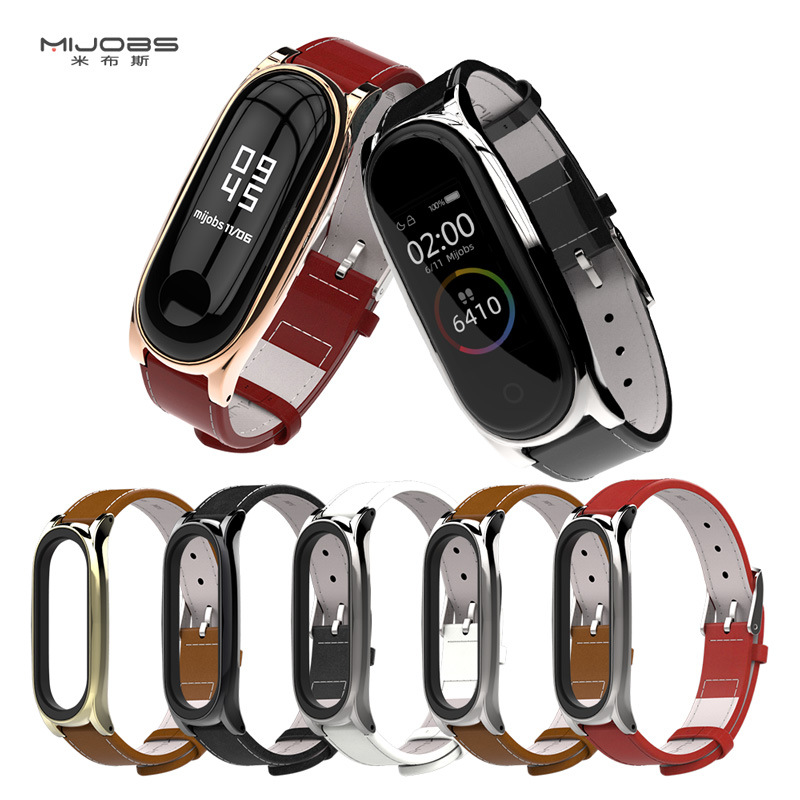 to Xiaomi Bracelet 5 Wrist Strap Xiaomi Bracelet 4 Strap 3 Universal plus Top Layer Small Cowhide Leather Watch Strap