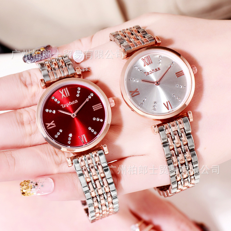Hot Sale TikTok Same Style Internet Celebrity Waterproof Watch Gypsophila Watch Women&#039;s Diamond Alloy Strap Women&#039;s Quartz Watch