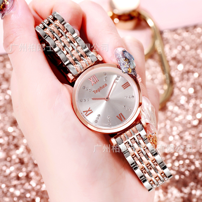 Hot Sale TikTok Same Style Internet Celebrity Waterproof Watch Gypsophila Watch Women&#039;s Diamond Alloy Strap Women&#039;s Quartz Watch