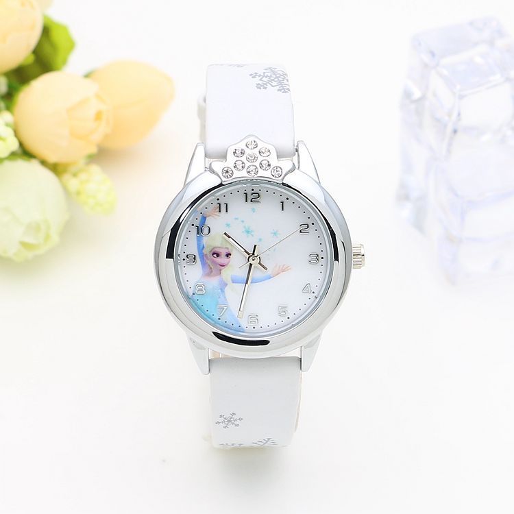 Foreign Trade Hot Selling Cute Frozen Children Cartoon Watch Men and Women Primary School Student Watch Small Dial Belt Quartz Watch