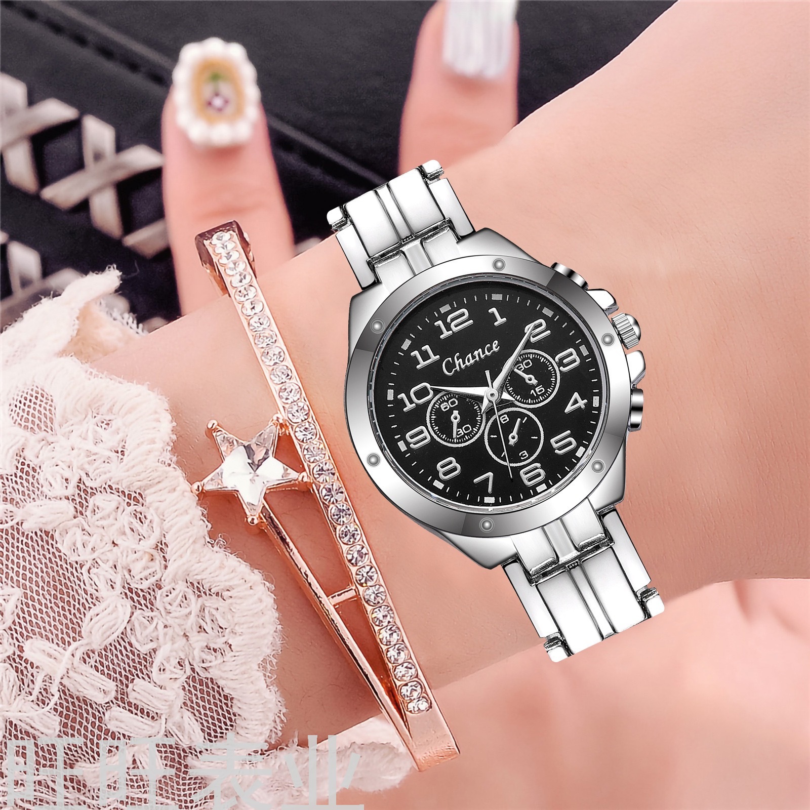 New Luxury Simple Fashion Numbers Dial Women&#039;s Steel Watch Business Casual Watch Quartz Wrist Watch