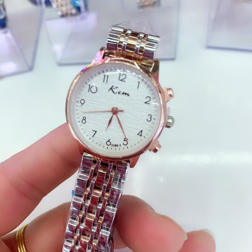 Qiaoqi KCM Genuine Quartz Watch Women&#039;s Exquisite Fashion All-Match Steel Watch Waterproof Shockproof