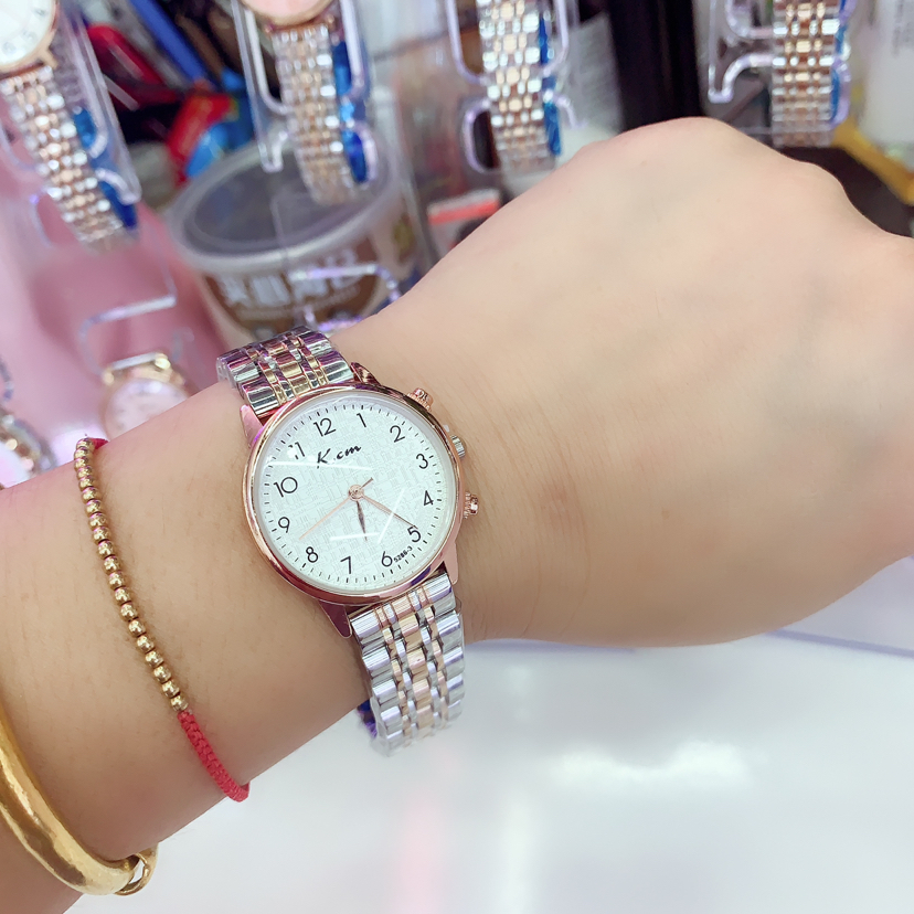 Qiaoqi KCM Genuine Quartz Watch Women&#039;s Exquisite Fashion All-Match Steel Watch Waterproof Shockproof