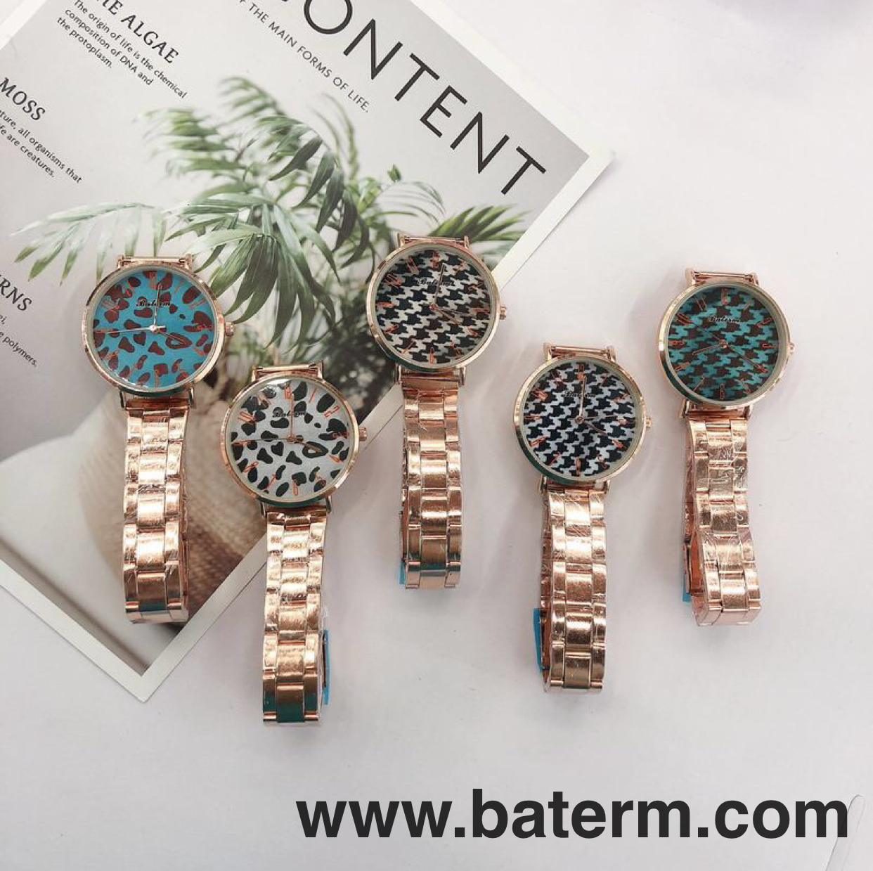 Cross-Border Fashion Houndstooth Leopard Print Steel Watch Women&#039;s Fashion Retro Artistic Women&#039;s Watch Youth Student Watch