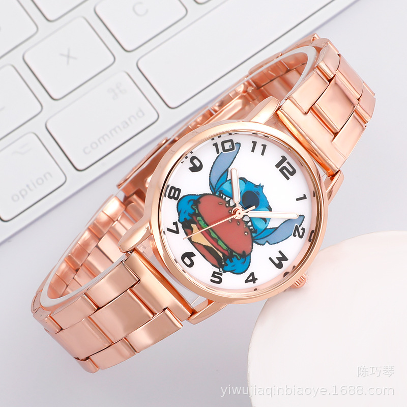 Foreign Trade New Dumbo Steel Watch Student Quartz Watch Children&#039;s Gift Watch Cartoon Pattern Digital Watch