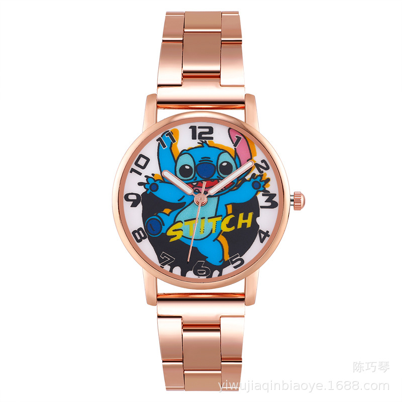 Foreign Trade New Dumbo Steel Watch Student Quartz Watch Children&#039;s Gift Watch Cartoon Pattern Digital Watch