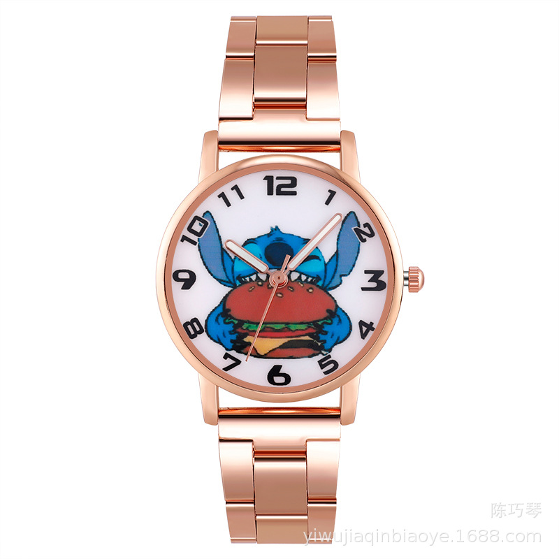 Foreign Trade New Dumbo Steel Watch Student Quartz Watch Children&#039;s Gift Watch Cartoon Pattern Digital Watch