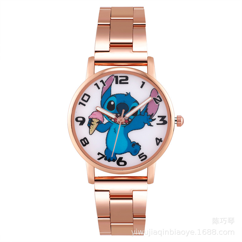 Foreign Trade New Dumbo Steel Watch Student Quartz Watch Children&#039;s Gift Watch Cartoon Pattern Digital Watch