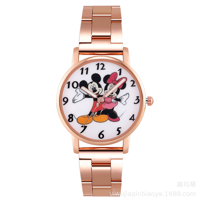 Foreign Trade New Sports Steel Watch Student Quartz Watch Children&#039;s Gift Watch Cartoon Pattern Digital Watch