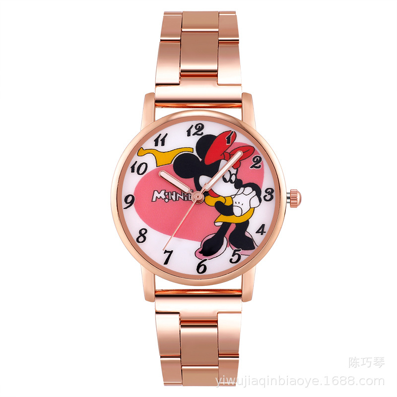 Foreign Trade New Sports Steel Watch Student Quartz Watch Children&#039;s Gift Watch Cartoon Pattern Digital Watch