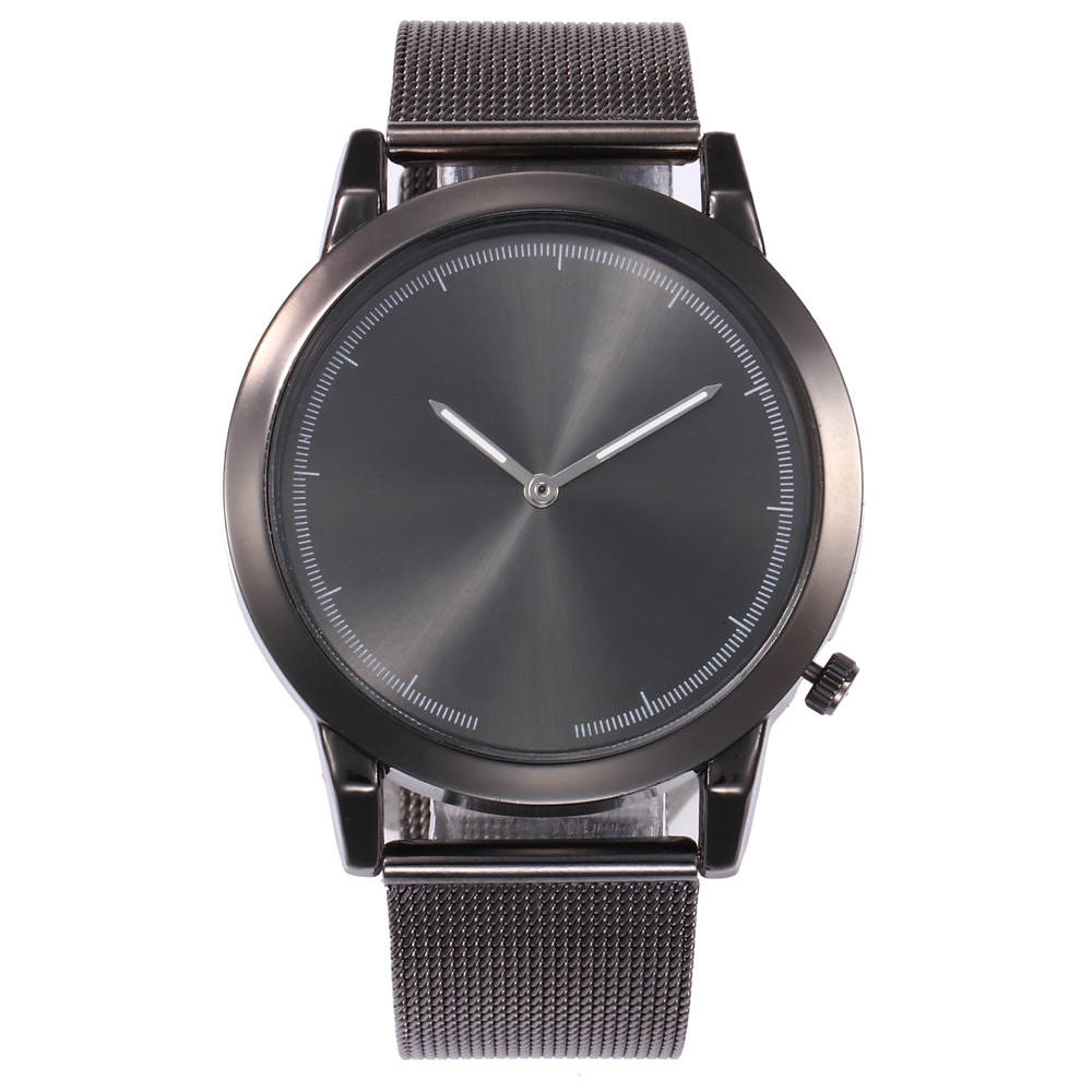 Cross-Border Hot Sale Popular Fashion Two-Pin Watch Men&#039;s Mesh Strap Watch Business Quartz Steel Watch Men&#039;s in Stock