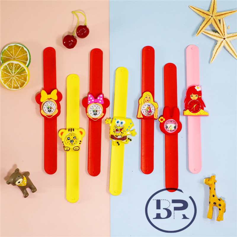 Cartoon Cartoon Kindergarten Primary School Children&#039;s Toy Watch Quartz Silicone Gel Slap Cartoon Watch