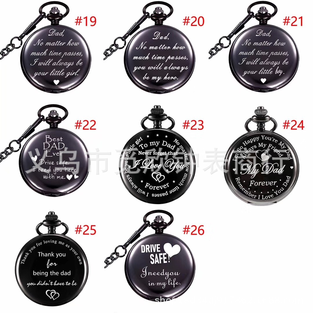 Spot Supply Metal Polished Vintage Pocket Watch Korean Fashion Creative Double Display Trendy Douyin Metal Watch