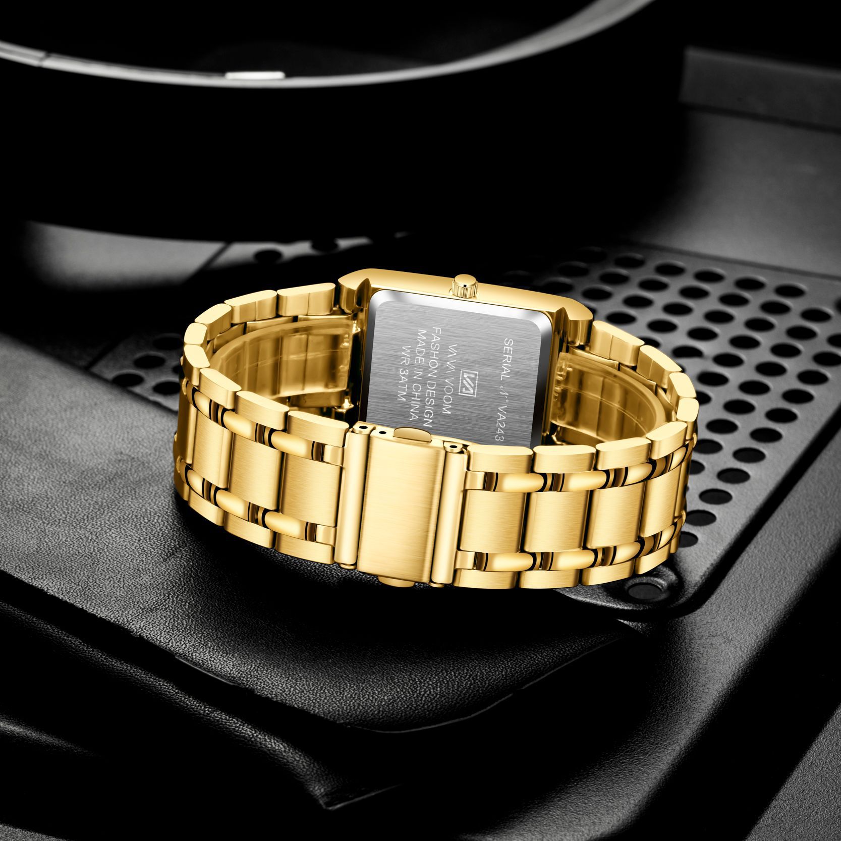 Metal Watch Mechanical Square Men&#039;s Steel Belt Watch Business Calendar Quartz Waterproof Watch Live Supply Watch