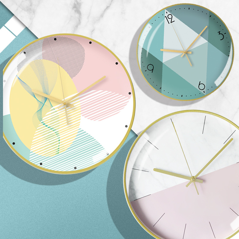 Amazon Hot Light Luxury Nordic Wall Clock Creative Metal Art Simple Clock Living Room Dining Room Pocket Watch