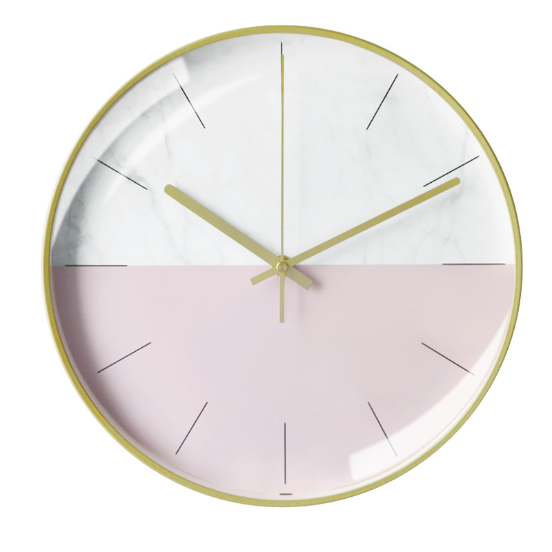Amazon Hot Light Luxury Nordic Wall Clock Creative Metal Art Simple Clock Living Room Dining Room Pocket Watch