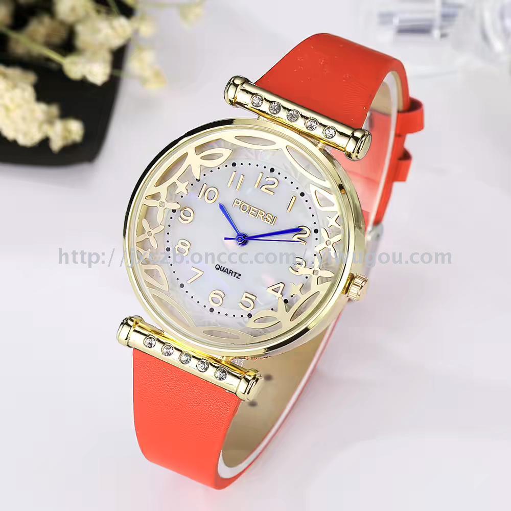 The new simple digital scale girls watch the trend of the belt quartz watch