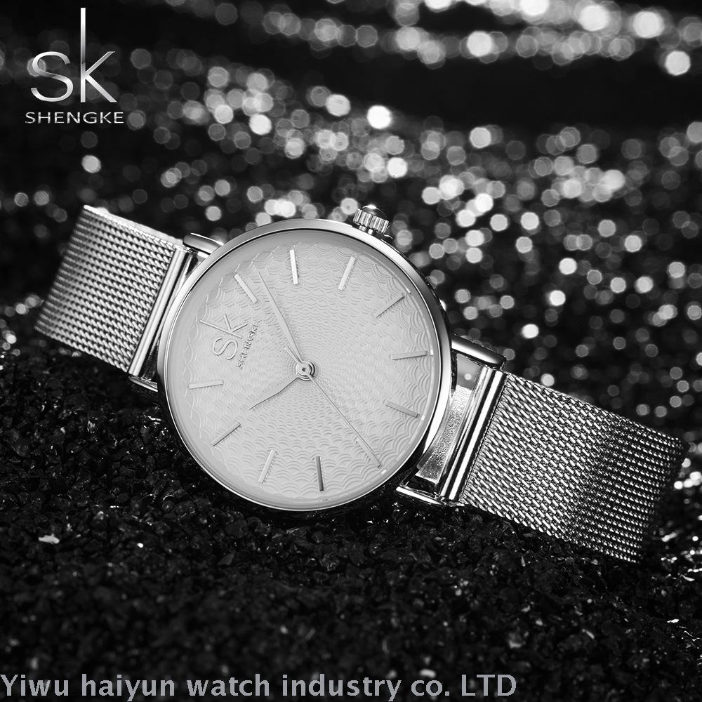 SK boutique net belt ladies waterproof quartz watch fashion hot style ultra-thin watch dial net belt