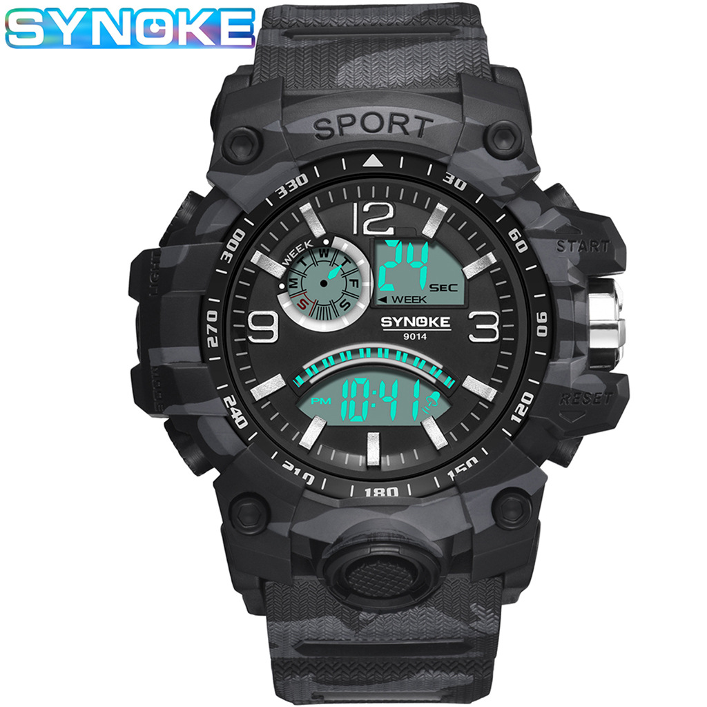 Camouflage Electronic Watch Cross-Border Wish Popular Men&#039;s Sports Electronic Watch Multi-Function Outdoor Large Screen Men&#039;s Sport Watch