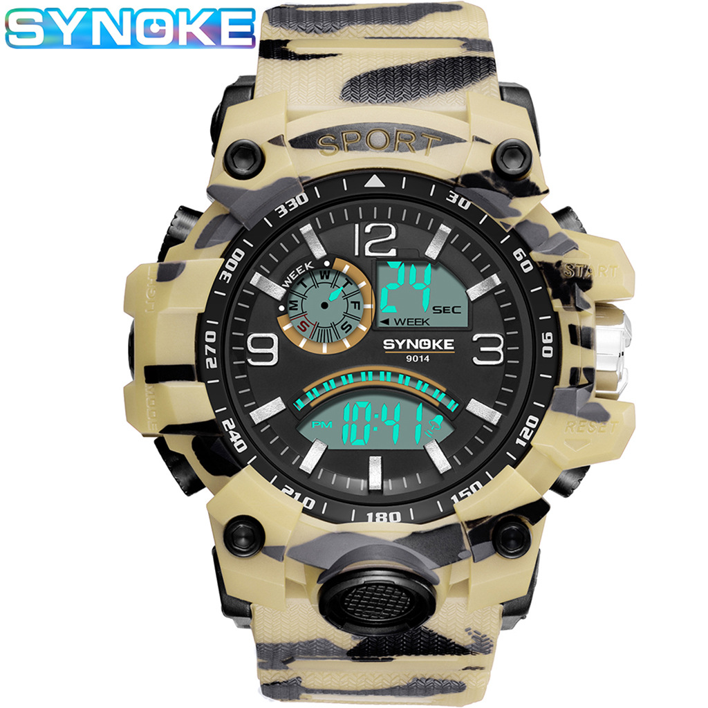 Camouflage Electronic Watch Cross-Border Wish Popular Men&#039;s Sports Electronic Watch Multi-Function Outdoor Large Screen Men&#039;s Sport Watch