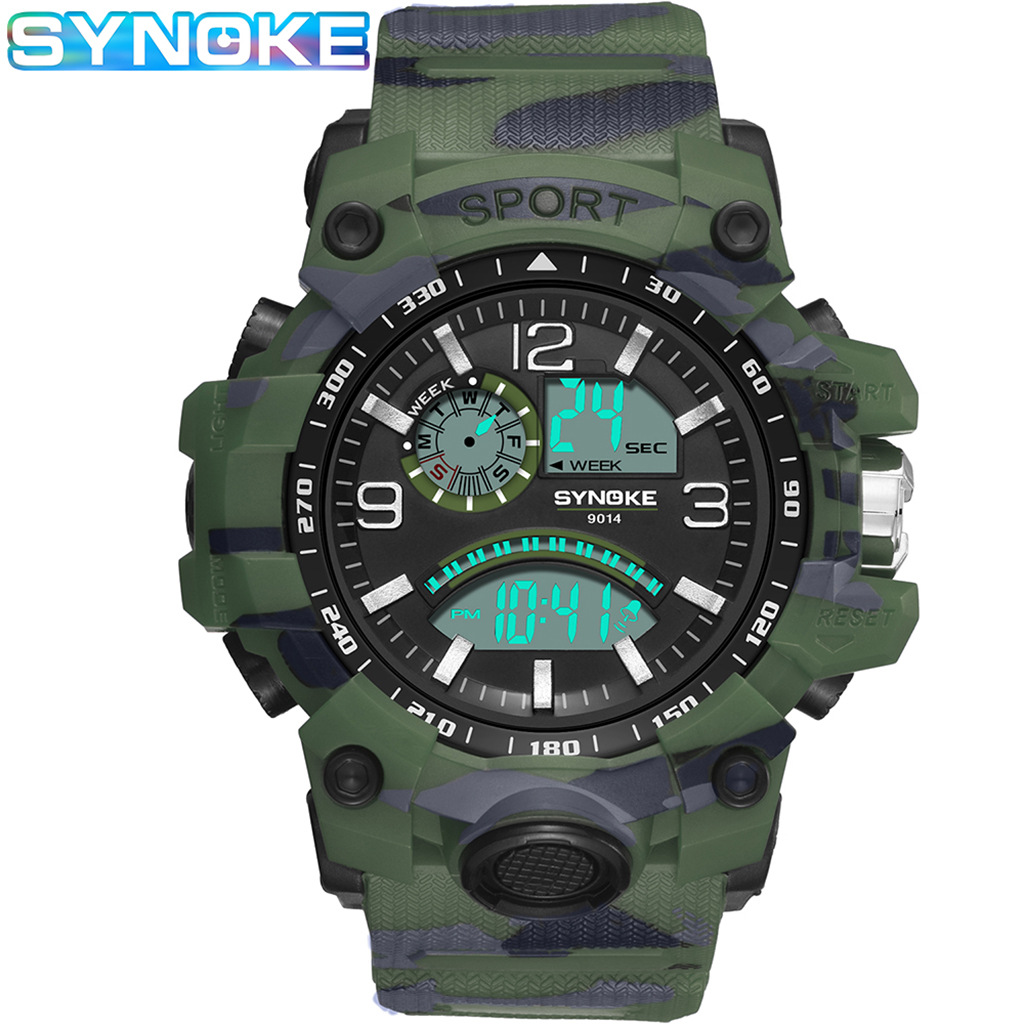 Camouflage Electronic Watch Cross-Border Wish Popular Men&#039;s Sports Electronic Watch Multi-Function Outdoor Large Screen Men&#039;s Sport Watch