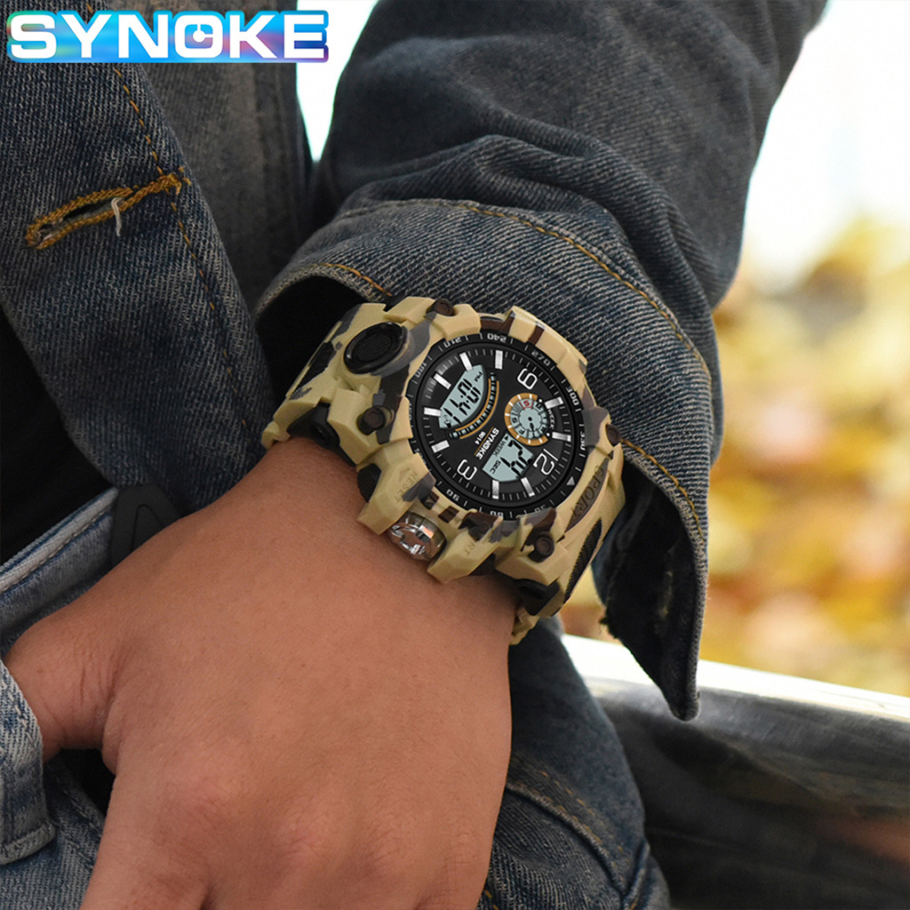 Camouflage Electronic Watch Cross-Border Wish Popular Men&#039;s Sports Electronic Watch Multi-Function Outdoor Large Screen Men&#039;s Sport Watch