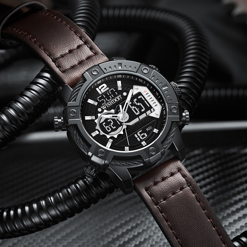 New Watch Men&#039;s Large Dial Sports Trend Foreign Trade Popular Style Genuine Double Display Quartz Watch Sport Watch