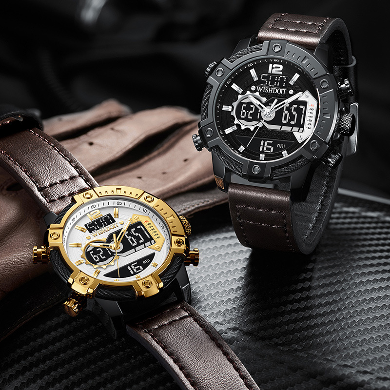 New Watch Men&#039;s Large Dial Sports Trend Foreign Trade Popular Style Genuine Double Display Quartz Watch Sport Watch