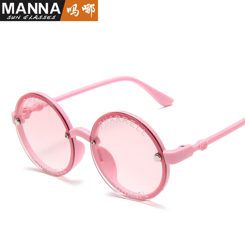 New Trendy round Frame Children&#039;s Sunglasses Baby Children Letter Glasses Cool Handsome Beast Sunglasses Trendy Men