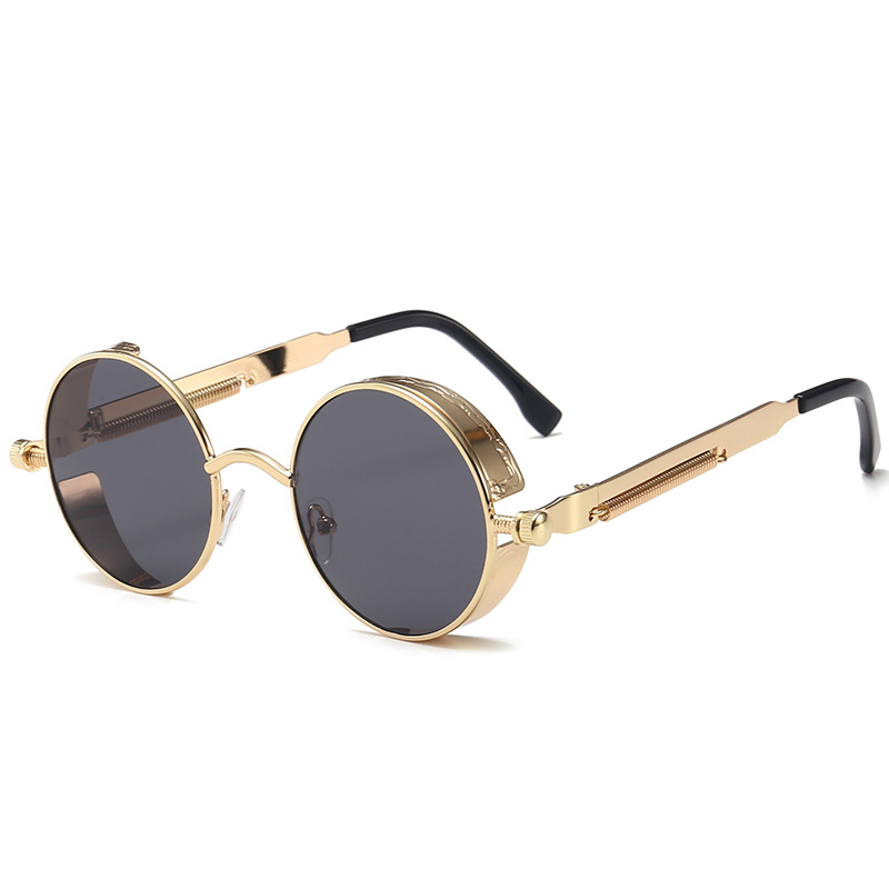 Sunglasses  New Arrival Sunglasses Vintage Metal round Thick Frame Sun Glasses Spring Temple Prince Glasses