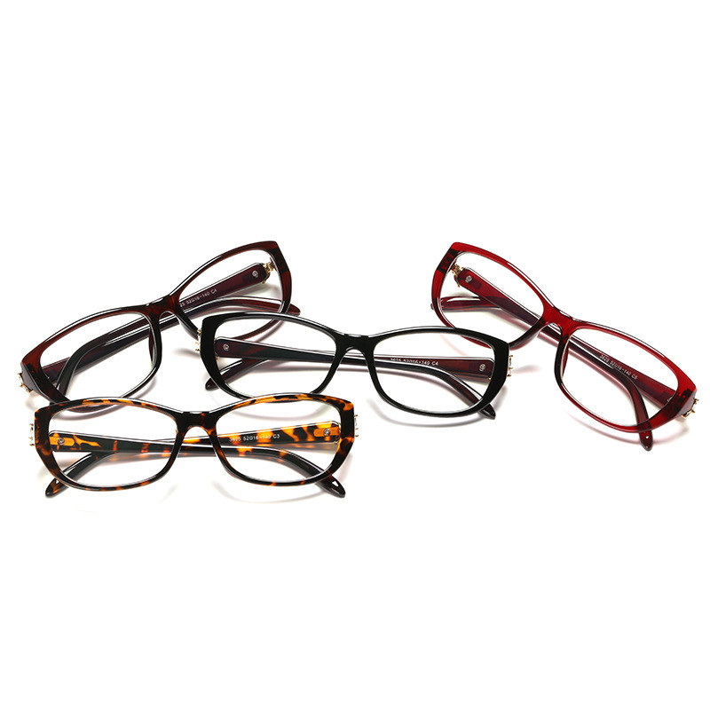 The new fashionable ladies glasses optical frame plain glasses water drill eye glasses joker ultra-light sighsightedness glasses frame