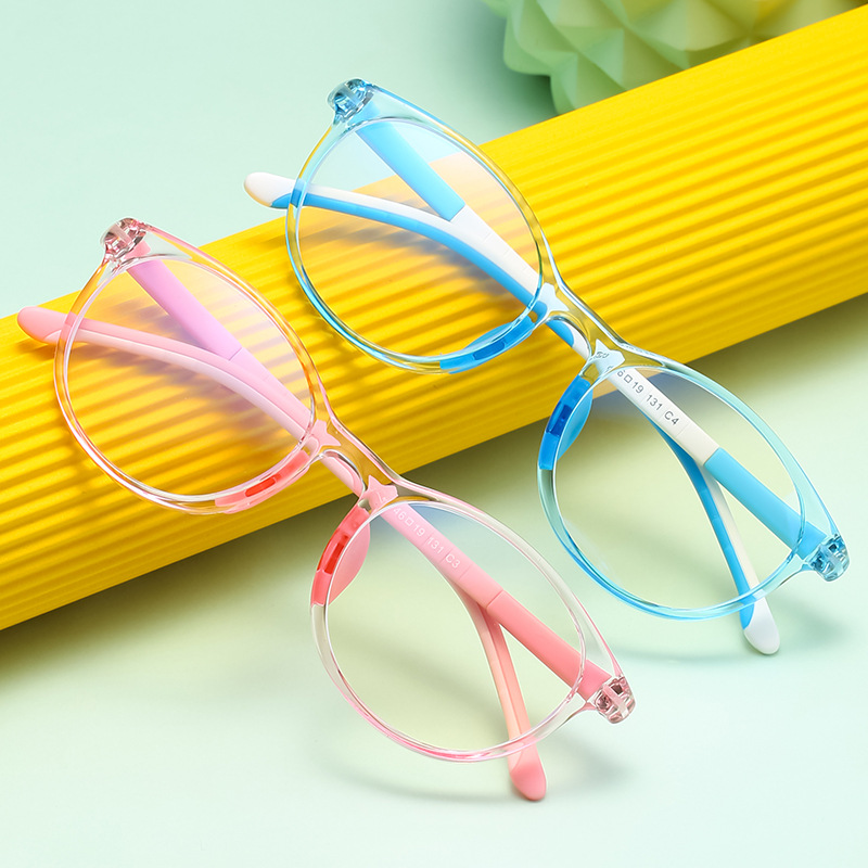 New TR90 Children&#039;s Anti-Blue Light Glasses Light Frame Plain Glasses Frame Myopia Glasses Frame Silicone Soft Leg