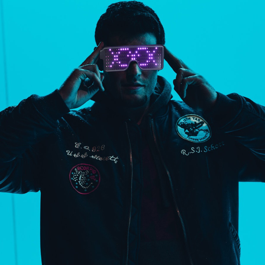 Flashing Glasses  Can Switch Light-Emitting Pattern and Bluetooth Word-Changing Style Fluorescent Glasses