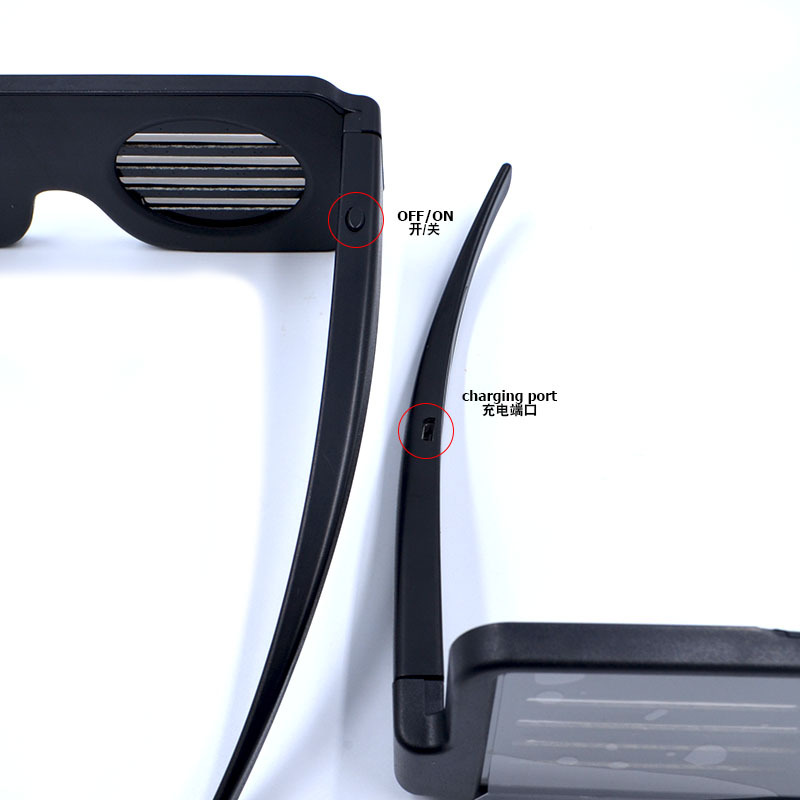 Flashing Glasses  Can Switch Light-Emitting Pattern and Bluetooth Word-Changing Style Fluorescent Glasses